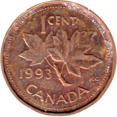 1 cent, 1993 Reverse