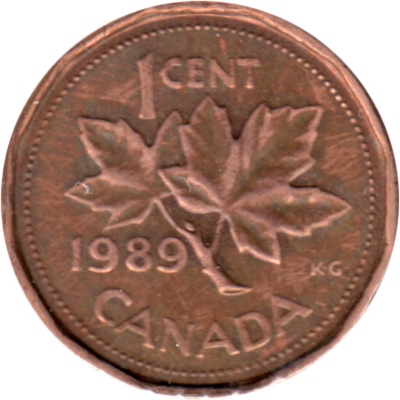 1 cent, 1989 Reverse