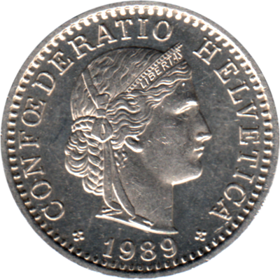 20 Rappen, 1989 Obverse