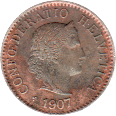 5 Rappen, 1907 Obverse