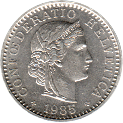 20 Rappen, 1985 Obverse