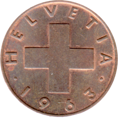 2 Rappen, 1963 Obverse