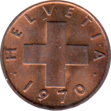 1 Rappen, 1970 Obverse