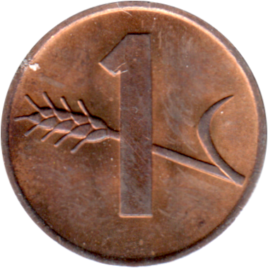 1 Rappen, 1970 Reverse