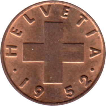 1 Rappen, 1952 Obverse