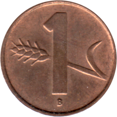 1 Rappen, 1952 Reverse