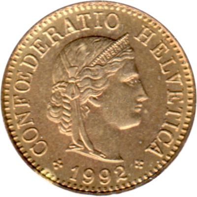 5 Rappen, 1992 Obverse