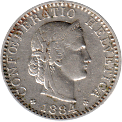 20 Rappen, 1884 Obverse