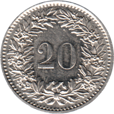 20 Rappen, 1979 Reverse