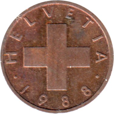 1 Rappen, 1988 Obverse