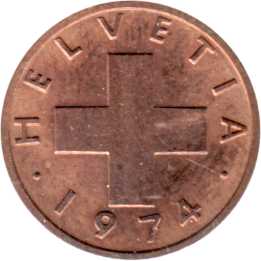 1 Rappen, 1974 Obverse