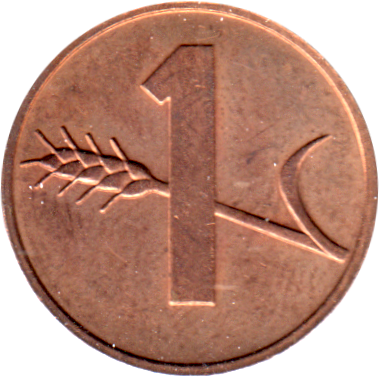 1 Rappen, 1974 Reverse