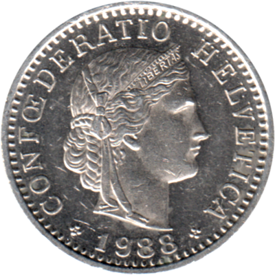 20 Rappen, 1988 Obverse