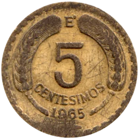 Preview 5 centésimos, 1965 reverse