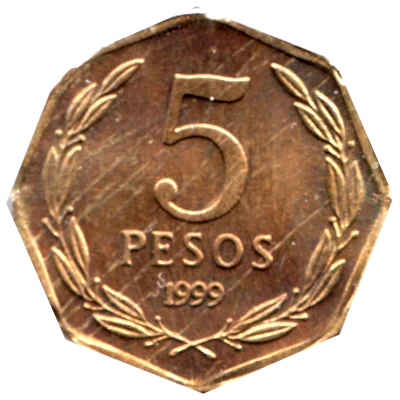 5 Pesos, 1999 Reverse