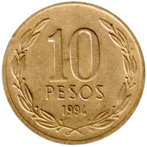 10 Pesos, 1994 Reverse