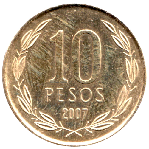 10 Pesos, 2007 Reverse