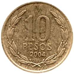 Preview 10 Pesos, 2004 reverse