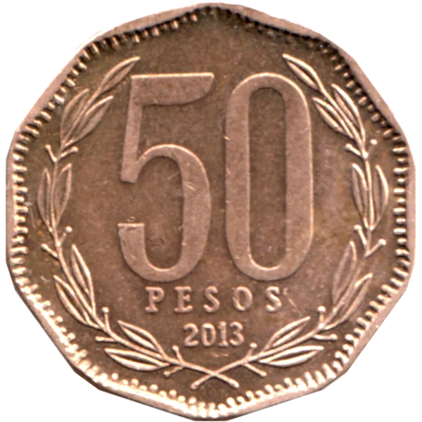 50 Pesos, 2013 Reverse