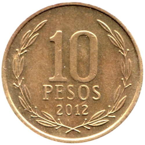 10 Pesos, 2012 Reverse