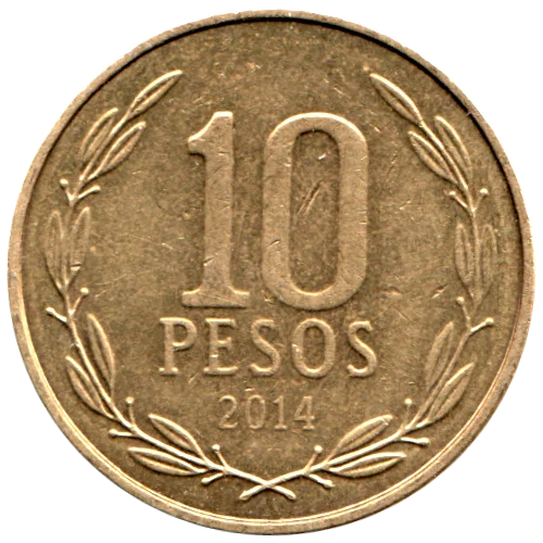 10 Pesos, 2014 Reverse