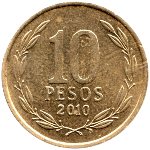 10 Pesos, 2010 Reverse