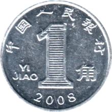 Preview 1 jiǎo, 2008 reverse