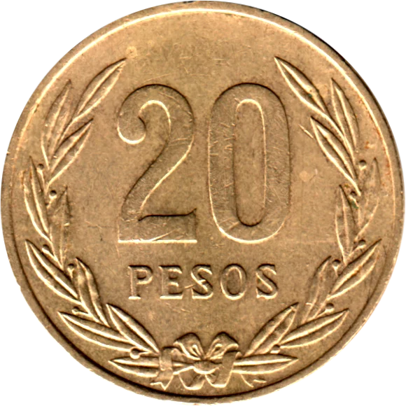 20 Pesos, 1982 Reverse