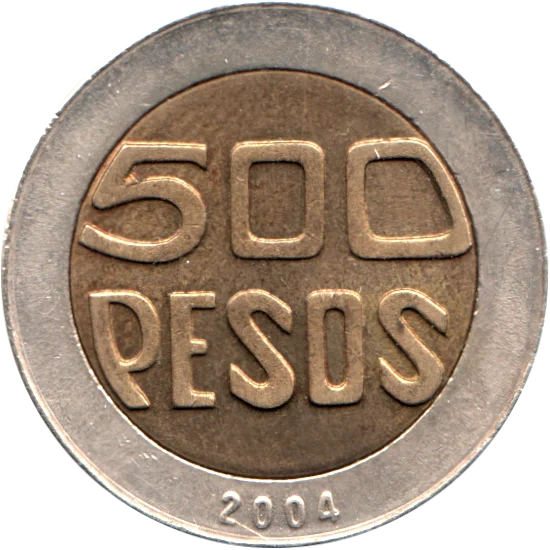 500 Pesos, 2004 Reverse