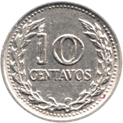 10 centavos, 1972 Reverse