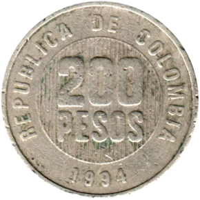 Preview 200 Pesos, 1994 reverse
