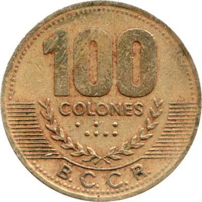 100 Colones, 1998 Reverse