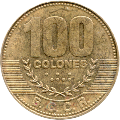 100 Colones, 2014 Reverse