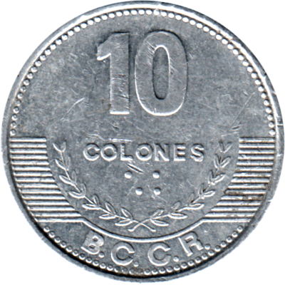 10 Colones, 2012 Reverse