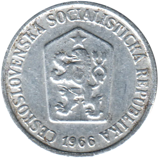 10 haléřů, 1966 Obverse