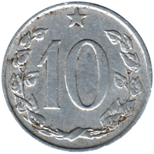 10 haléřů, 1966 Reverse