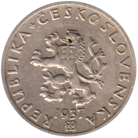 20 haléřů, 1937 Obverse