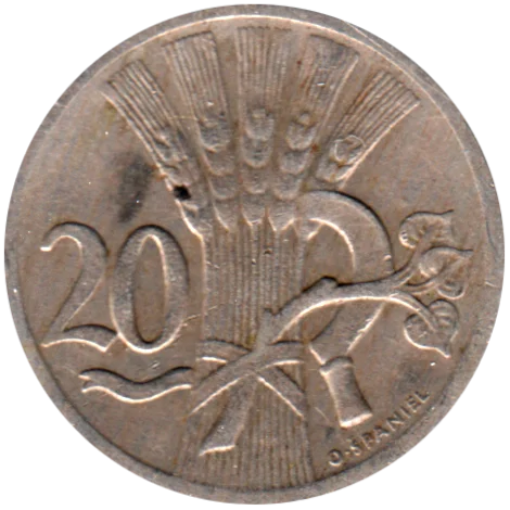 20 haléřů, 1937 Reverse