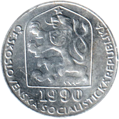 5 haléřů, 1990 Obverse