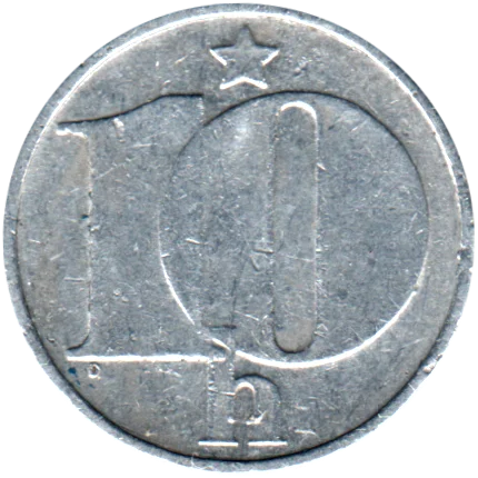 10 haléřů, 1975 Reverse