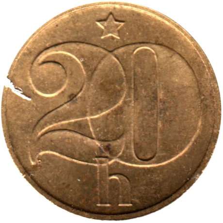 20 haléřů, 1973 Reverse