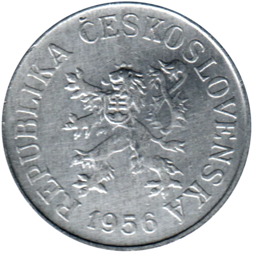 10 haléřů, 1956 Obverse
