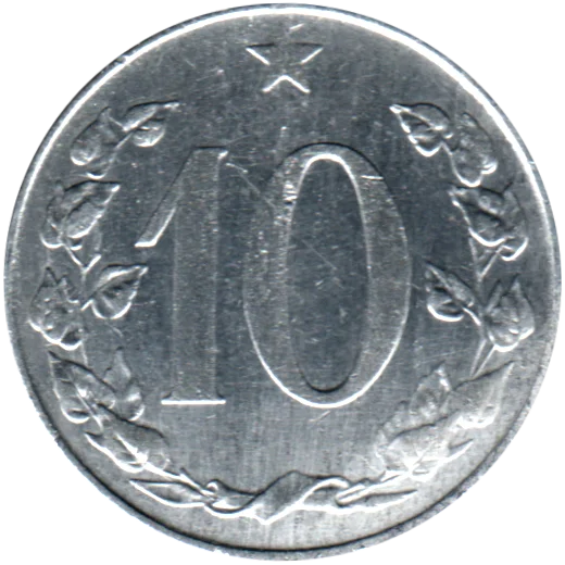 10 haléřů, 1956 Reverse