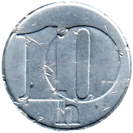 10 haléřů, 1992 Reverse