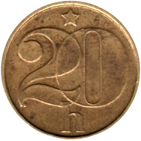 20 haléřů, 1986 Reverse