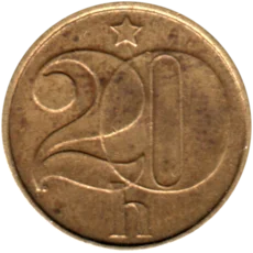 Preview 20 haléřů, 1986 reverse