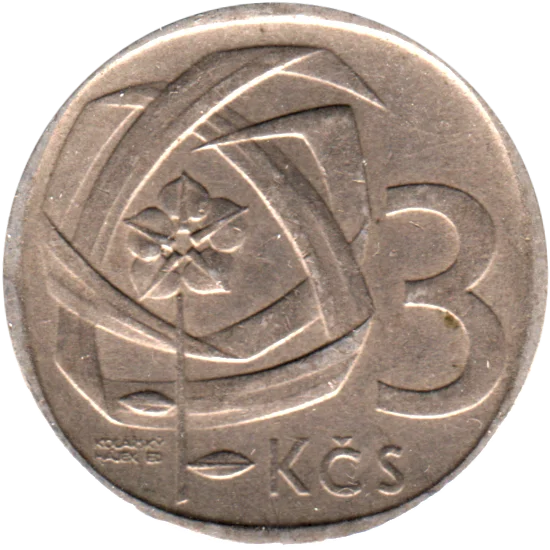 3 Korun, 1966 Reverse