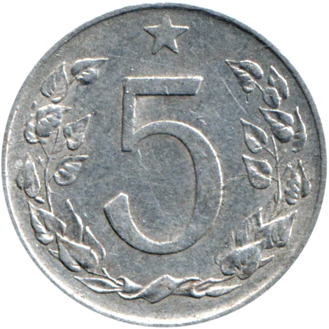5 haléřů, 1954 Reverse