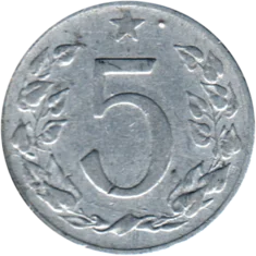 Preview 5 haléřů, 1955 reverse