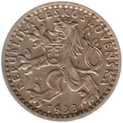 Preview 25 haléřů, 1933 obverse